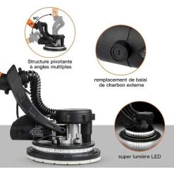 TACKLIFE Giraffe Sander, 6.7A Automatisches Saugsystem, 12 Schleifscheiben, Variable Geschwindigkeit 500-1800 U/min, Elektrischer Trockenbauschleifer Mit LED-Licht Und Ausziehbarem Griff 1.6-1.9m-PDS03A 8 TACKLIFE Giraffe Sander, 6.7A Automatisches Saugsystem, 12 Schleifscheiben, Variable Geschwindigkeit 500-1800 U/min, Elektrischer Trockenbauschleifer Mit LED-Licht Und Ausziehbarem Griff 1.6-1.9m-PDS03A -Poliermaschinen & Schleifmaschinen Verkaufsladen 40459820 4