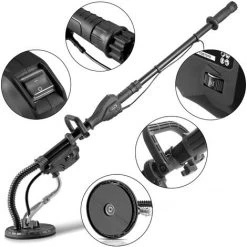 STAHLWERK TS-710 ST Trockenbauschleifer Langhalsschleifer Mit 710 Watt Teleskopstange Und Großem Schleifteller Für Wand Und Decke