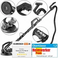 STAHLWERK TS-750 ST Leistungsstarker Trockenbauschleifer Profiqualität Für Wand Und Decke 750 Watt Großer Schleifteller Und Vakuumfunktion
