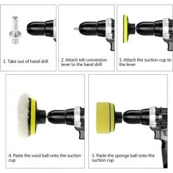 TRIOMPHE Auto Polierschwamm, Polierschwamm Kit Mit M10 Bohreradapter, 25er Pack Polierpads Wollhaarentfernungspads Für Polierer -Poliermaschinen & Schleifmaschinen Verkaufsladen 41678309 5