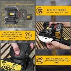 WESCO CAT DECATDX42B - Schwingschleifer / Ø 125 Mm / 2 In 1 Schleifen & Polieren / Belagbremsanlage / 3000-11000-min / Inkl. Zubehör -Poliermaschinen & Schleifmaschinen Verkaufsladen 43144368 3