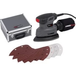 VARO Powerplus Handschleifer Set Mit Koffer Und 100 X Schleifpapier 140 W 13000 Min-1