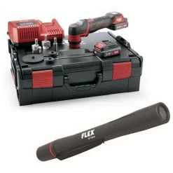 FLEX-ELEKTROWERKZEUGE GMBH Flex Akku-Polierer PXE 80 10.8-EC/2.5 Set + Kontroll-Leuchte SF 150-P Licht