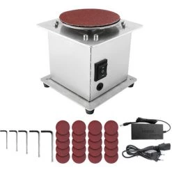 ASUPERMALL Poliermaschinen, Reines Kupferwerk, (7-fach Regelbares Netzteil + 20 Stück 100mm Schleifpapier + 5 Inbusschlüssel)