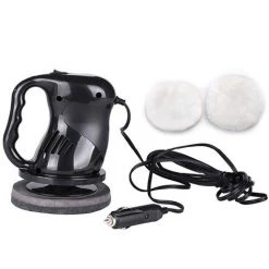 HAPPYSHOPPING Elektrische Auto-Poliermaschine, Puffer-Polierer-Wachs-Kit Mit 2 Pads Zum Polieren Und Wachsen Von Autodetailing,Schwarz - Schwarz