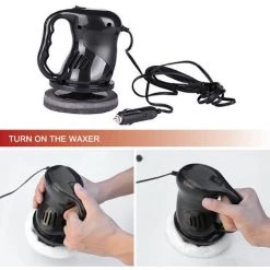 HAPPYSHOPPING Elektrische Auto-Poliermaschine, Puffer-Polierer-Wachs-Kit Mit 2 Pads Zum Polieren Und Wachsen Von Autodetailing,Schwarz - Schwarz -Poliermaschinen & Schleifmaschinen Verkaufsladen 46301499 5