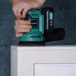 VONROC Exzenterschleifer - VPower 20V - Inkl. 2x 2.0Ah Akku Und Ladegerät - Ø125mm - Mit Staubbeutel & 12 Stück Schleifpapier -Poliermaschinen & Schleifmaschinen Verkaufsladen 46543895 3