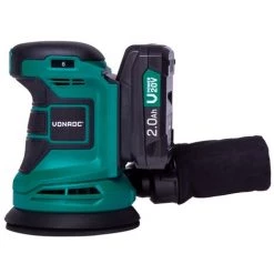 VONROC Exzenterschleifer - VPower 20V - Inkl. 2x 2.0Ah Akku Und Ladegerät - Ø125mm - Mit Staubbeutel & 12 Stück Schleifpapier -Poliermaschinen & Schleifmaschinen Verkaufsladen 46543895 4