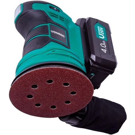 VONROC Exzenterschleifer - VPower 20V - Inkl. 4.0Ah Akku Und Ladegerät - Ø125mm - Mit Staubbeutel & 12 Stück Schleifpapier 3 VONROC Exzenterschleifer - VPower 20V - Inkl. 4.0Ah Akku Und Ladegerät - Ø125mm - Mit Staubbeutel & 12 Stück Schleifpapier – Bild 3