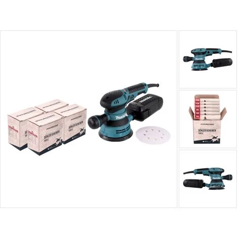 Makita BO 5041 Exzenterschleifer / Schleifmaschine 300 W 125 Mm + 4x Toolbrothers TURTLE Schleifset 1 Makita BO 5041 Exzenterschleifer / Schleifmaschine 300 W 125 Mm + 4x Toolbrothers TURTLE Schleifset