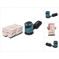 Makita DBO 180 Z Akku Exzenterschleifer 18 V 125 Mm + 4x Toolbrothers TURTLE Schleifset - Ohne Akku, Ohne Ladegerät