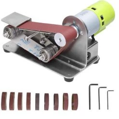 HAPPYSHOPPING Multifunktionale Grinder Mini Electric Bandschleifer DIY Polierschleifmaschine Cutter Edges Schärfer Mit 10 Stück 30 Mm Schleifpapier,ohne Stromversorgung, Multicolor - Ohne Stromversorgung, Multicolor