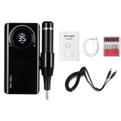 HAPPYSHOPPING Tragbare Wiederaufladbare Nagelbohrmaschine Multifunktionaler USB Nagelpolierer LCD Digitaler Elektrischer Nagelbohrer 0-35000RPM Drehgeschwindigkeit Nagelpolitur Maniküre Werkzeugsatz Mit 6 Bits Für Nagelstudio Nail Art Maniküre,Schwarz -Poliermaschinen & Schleifmaschinen Verkaufsladen 47884740 3