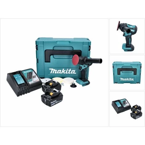 Makita DPV 300 RTJ Akku Schleifer Polierer 18 V 50 / 80 Mm Brushless + 2x Akku 5,0 Ah + Ladegerät + Makpac 3 Makita DPV 300 RTJ Akku Schleifer Polierer 18 V 50 / 80 Mm Brushless + 2x Akku 5,0 Ah + Ladegerät + Makpac – Bild 3