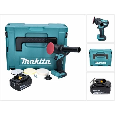 Makita DPV 300 G1J Akku Schleifer Polierer 18 V 50 / 80 Mm Brushless + 1x Akku 6,0 Ah + Makpac - Ohne Ladegerät 1 Makita DPV 300 G1J Akku Schleifer Polierer 18 V 50 / 80 Mm Brushless + 1x Akku 6,0 Ah + Makpac - Ohne Ladegerät
