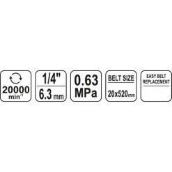 YATO Druckluft Bandschleifer Luftbandschleifer Bandschleifmaschine 20 X 520 Mm -Poliermaschinen & Schleifmaschinen Verkaufsladen 51176811 5