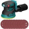 HAPPYSHOPPING Akku-Elektroschleifer 8000/10000/12000 U / Min 3-Gang-Getriebe Einstellbarer Holzschleifer Polierer Multifunktionale Polierschleifmaschine Kompatibel Mit Makita-Akku,125mm Rund, Multicolor