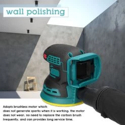 HAPPYSHOPPING Akku-Elektroschleifer 8000/10000/12000 U / Min 3-Gang-Getriebe Einstellbarer Holzschleifer Polierer Multifunktionale Polierschleifmaschine Kompatibel Mit Makita-Akku,125mm Rund, Multicolor -Poliermaschinen & Schleifmaschinen Verkaufsladen 51514358 3