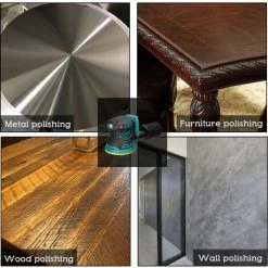 HAPPYSHOPPING Akku-Elektroschleifer 8000/10000/12000 U / Min 3-Gang-Getriebe Einstellbarer Holzschleifer Polierer Multifunktionale Polierschleifmaschine Kompatibel Mit Makita-Akku,125mm Rund, Multicolor -Poliermaschinen & Schleifmaschinen Verkaufsladen 51514358 4