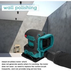 HAPPYSHOPPING Akku-Elektroschleifer 8000/10000/12000 U / Min 3-Gang-Getriebe Einstellbarer Holzschleifer Polierer Multifunktionale Polierschleifmaschine Kompatibel Mit Makita-Akku,110x110mm Square, Multicolor -Poliermaschinen & Schleifmaschinen Verkaufsladen 51514631 3