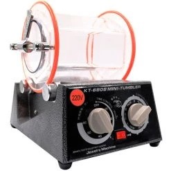 ASUPERMALL Schmuck-Tumbler-Polierer 3kg 6.6lb Mini-Rotationsfass Poliermaschine Bidirektionale Rotationszeit / Geschwindigkeit Umschaltbar Für Münzen Metall Rostentfernung Oberfläche Polierende,Modell:3kg EU-Plug