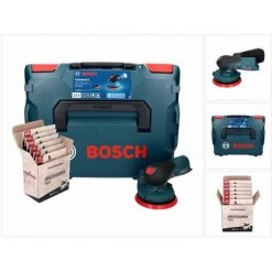 Bosch GEX 12V-125 Professional Akku Exzenterschleifer 12 V 125 Mm Brushless + L-Boxx ( 0601372100 ) + Toolbrothers TURTLE Schleifset - Ohne Akku, Ohne Ladegerät
