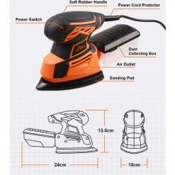TOPSHAK TS-SD1 130 W Kabelgebundener Deltaschleifer -Poliermaschinen & Schleifmaschinen Verkaufsladen 53918606 3