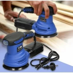 ECD Germany Exzenterschleifer Mit Absaugung, Staubfangbehälter, 1 Schleifpapier, 300W, Ø123mm, 13000 RPM, 6 Geschwindigkeiten, Multifunktion Schleifmaschine Schleifgerät, Für Schleifen Und Polieren