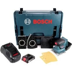 Bosch GSS 18V-10 Akku Schwingschleifer 18V + 1x Akku 2,0Ah + Ladegerät + L-Boxx
