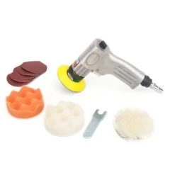 HAPPYSHOPPING Mini Auto Pneumatische Schleifmaschine Air Sander Poliermaschine 3 '' Luftbetriebene Poliermaschine Mit Variabler Geschwindigkeit Atomgraues Schleifpapier Auto Wachsen / Entfernen Von Kratzern,Mehrfarbig