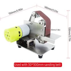 HAPPYSHOPPING Mini Bandschleifer Elektrisches Schleifen Polieren Schleifmaschine 7 Variable Geschwindigkeit Mit 10 Schleifbändern Zum Polieren Von Holz Acryl Metall (Bandgröße: 30 * 300 Mm),EU-Plug & 30mm Gürtel, Silber -Poliermaschinen & Schleifmaschinen Verkaufsladen 57337152 4