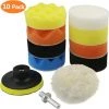 OCXIN Auto Polierschwamm Polierpad Set Aus Schwamm Und Wolle Polierset Polierteller Für Poliermaschine Polierfell Bohrer Adapter Polierhaub Polierauflage -Kit Für Auto Polierer Packung Von 8 Stück