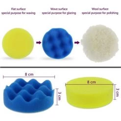 OCXIN Auto Polierschwamm Polierpad Set Aus Schwamm Und Wolle Polierset Polierteller Für Poliermaschine Polierfell Bohrer Adapter Polierhaub Polierauflage -Kit Für Auto Polierer Packung Von 8 Stück -Poliermaschinen & Schleifmaschinen Verkaufsladen 57686750 5