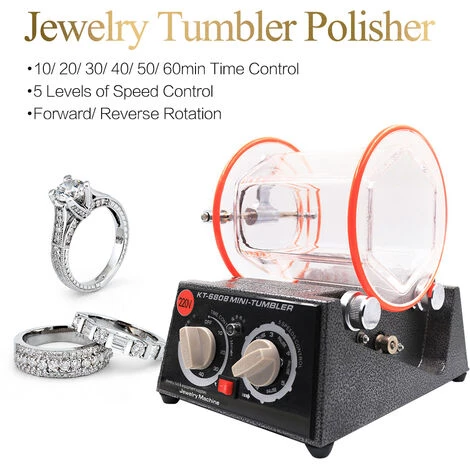 HAPPYSHOPPING Schmuck-Tumbler-Poliermaschine, 3 Kg, 6,6 Lb, Mini-Rotationstrommel-Poliermaschine, Bidirektionale Rotationszeit/Geschwindigkeit, Umschaltbar Für Münzen, Metall, Rostentfernung, Oberflächenpolitur,3 Kg EU -Stecker 3 HAPPYSHOPPING Schmuck-Tumbler-Poliermaschine, 3 Kg, 6,6 Lb, Mini-Rotationstrommel-Poliermaschine, Bidirektionale Rotationszeit/Geschwindigkeit, Umschaltbar Für Münzen, Metall, Rostentfernung, Oberflächenpolitur,3 Kg EU -Stecker – Bild 3