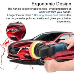 HAPPYSHOPPING 980 W Hand-Elektro-Exzenterschleifer 5-Zoll-Poliermaschine 125-mm-Scheibe Heim Haushalt Holzverarbeitung Möbel Auto-Poliermaschine 6 Variable Geschwindigkeiten DA-Polierer Mit 2 Pads,EU -Stecker -Poliermaschinen & Schleifmaschinen Verkaufsladen 57795791 4