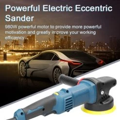 HAPPYSHOPPING 980 W Hand-Elektro-Exzenterschleifer 5-Zoll-Poliermaschine 125-mm-Scheibe Heim Haushalt Holzverarbeitung Möbel Auto-Poliermaschine 6 Variable Geschwindigkeiten DA-Polierer Mit 2 Pads,EU -Stecker -Poliermaschinen & Schleifmaschinen Verkaufsladen 57795791 5