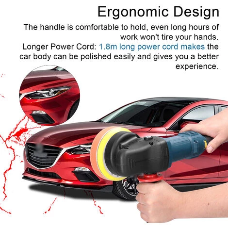 LIFCAUSAL 980 W Hand-Elektro-Exzenterschleifer 5-Zoll-Poliermaschine 125-mm-Scheibe Heim Haushalt Holzverarbeitung Möbel Auto-Poliermaschine 6 Variable Geschwindigkeiten DA-Polierer Mit 2 Pads 2 LIFCAUSAL 980 W Hand-Elektro-Exzenterschleifer 5-Zoll-Poliermaschine 125-mm-Scheibe Heim Haushalt Holzverarbeitung Möbel Auto-Poliermaschine 6 Variable Geschwindigkeiten DA-Polierer Mit 2 Pads – Bild 2