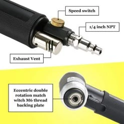 BEARSU Luftpneumatischer Orbitaldruck Mini-Orbitaldruckwinkel-Rotationspolierwerkzeug Mit Schleifpad 15000 U / Min Air Sander 2-Zoll-Schleifpad -Poliermaschinen & Schleifmaschinen Verkaufsladen 59194971 4