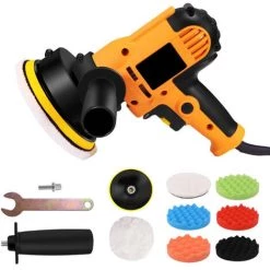LIFCAUSAL Polisseuse De électrique Tampon 6 Pouces For The Polissage Du Ponçage Du Cirage à Vitesse Variable 600-3600 Tr/min Poignées Detachables With Tampons De Polissage For The Polissage De Voiture Et L'electroménager EU