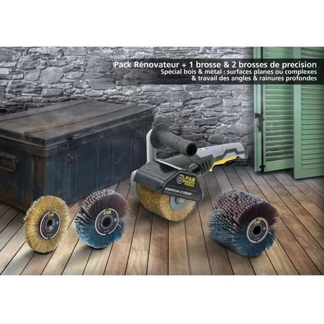 FARTOOLS PACK REX120C EXTERIOR RESTAURER + PRÄZISIONSDRAHTBÜRSTE + PRÄZISIONSSCHLEIFSTREIFENBÜRSTE 1 FARTOOLS PACK REX120C EXTERIOR RESTAURER + PRÄZISIONSDRAHTBÜRSTE + PRÄZISIONSSCHLEIFSTREIFENBÜRSTE