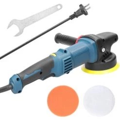 ASUPERMALL 980W Handheld Electric Excentric Sander 5 Zoll Poliermaschine 125 Mm Disc Haushaltsholzholz -Verarbeitungsmöbel Poliermaschine 6 Variable Geschwindigkeiten DA -Politur Mit 2 Pads