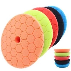 ASUPERMALL Buffing Polierpads 5 Stück 6 Zoll Große Schwamm-Polierpads Auto-Schaum-Polierschwamm-Pads-Kit Für Auto-Puffer-Polierer Compoundierung Polierwachs - Modell:Mehrfarbig