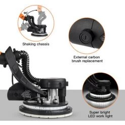 Trockenbauschleifer, Tacklife 800W Wandschleifer, 98% Selbstreinigender, Abnehmbare Schleifbasis Für Ecken, 4.5M Kabel, 12PCS Schleifpapier (P120, P320) Mit 6 Loch, Teleskopgriff 1,6M-1,9M PDS03A -Poliermaschinen & Schleifmaschinen Verkaufsladen 60610232 4
