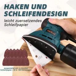 Tacklife PMS01AS 1.1A 130W 12.000 OPM Klassischer Maus-Detailschleifer Mit 12 Schleifpapieren Und Effizientem Staubsammelsystem Für Enge Räume Beim Schleifen In Der Heimdekoration -Poliermaschinen & Schleifmaschinen Verkaufsladen 60610271 3