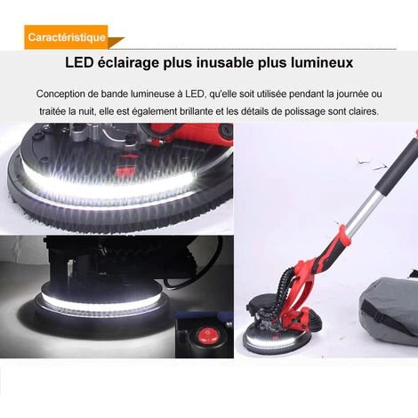 BLACKPINE – Giraffe Sander 800 W 800–1800 U/min, Zusammenklappbarer Trockenschleifer Mit Automatischer Staubsammlung, Mit LED-Licht, 10 Schleifscheiben, Flexiblem Schlauch Und 2 Kohlebürsten 3 BLACKPINE – Giraffe Sander 800 W 800–1800 U/min, Zusammenklappbarer Trockenschleifer Mit Automatischer Staubsammlung, Mit LED-Licht, 10 Schleifscheiben, Flexiblem Schlauch Und 2 Kohlebürsten – Bild 3