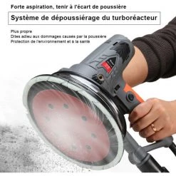 BLACKPINE - Ponceuse Girafe Court 750W 1300-2500RPM Φ180mm Collecte Automatique Des Poussières, Avec Lumière LED, 12 Disques Abrasifs 2 Brosses En Carbone -Poliermaschinen & Schleifmaschinen Verkaufsladen 60739836 3