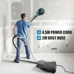 Trockenbauschleifer, Tacklife 800W Wandschleifer, 98% Selbstreinigender, Abnehmbare Schleifbasis Für Ecken, 4.5M Kabel, 12PCS Schleifpapier (P120, P320) Mit 6 Loch, Teleskopgriff 1,6M-1,9M PDS03AS -Poliermaschinen & Schleifmaschinen Verkaufsladen 63499320 5