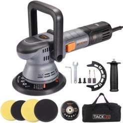TACKLIFE PPGJ04A, Gess Auto-Polierer, Exzenter-Polierer, 6 Variable Geschwindigkeiten 1500 U/min-6400 U/min, 150-mm/125-mm-Basis, Abnehmbarer D-Griff/Seitengriff, 3M-Kabel, Auto-Polierschleifer