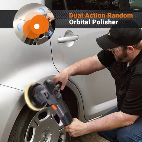 TACKLIFE PPGJ04A, Gess Auto-Polierer, Exzenter-Polierer, 6 Variable Geschwindigkeiten 1500 U/min-6400 U/min, 150-mm/125-mm-Basis, Abnehmbarer D-Griff/Seitengriff, 3M-Kabel, Auto-Polierschleifer 2 TACKLIFE PPGJ04A, Gess Auto-Polierer, Exzenter-Polierer, 6 Variable Geschwindigkeiten 1500 U/min-6400 U/min, 150-mm/125-mm-Basis, Abnehmbarer D-Griff/Seitengriff, 3M-Kabel, Auto-Polierschleifer – Bild 2