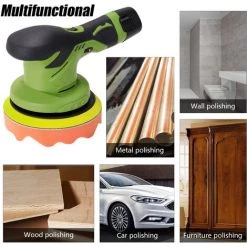 LIFCAUSAL Akku-Elektroauto-Poliermaschine, 6 Geschwindigkeitsstufen, Einstellbare Auto-Poliermaschine, Multifunktionale Holz-Metall-Wachs-Schleifmaschine, Mehrfarbig (EU-Stecker) -Poliermaschinen & Schleifmaschinen Verkaufsladen 63705815 4